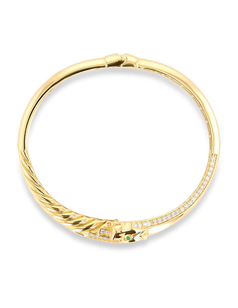 Pulsera de oro amarillo con zirconia 14 K acabado brillante Pulsera de oro amarillo con zirconia 14 K acabado brillante