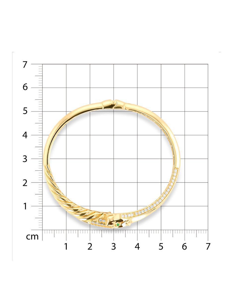 Pulsera de oro amarillo con zirconia 14 K acabado brillante 5