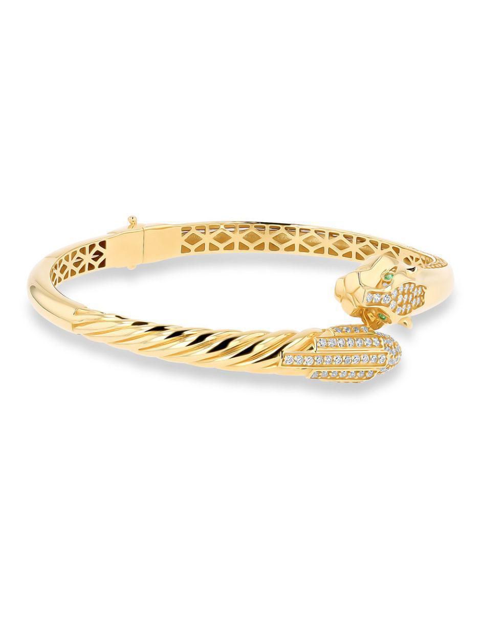 Pulsera de oro amarillo con zirconia 14 K acabado brillante 3