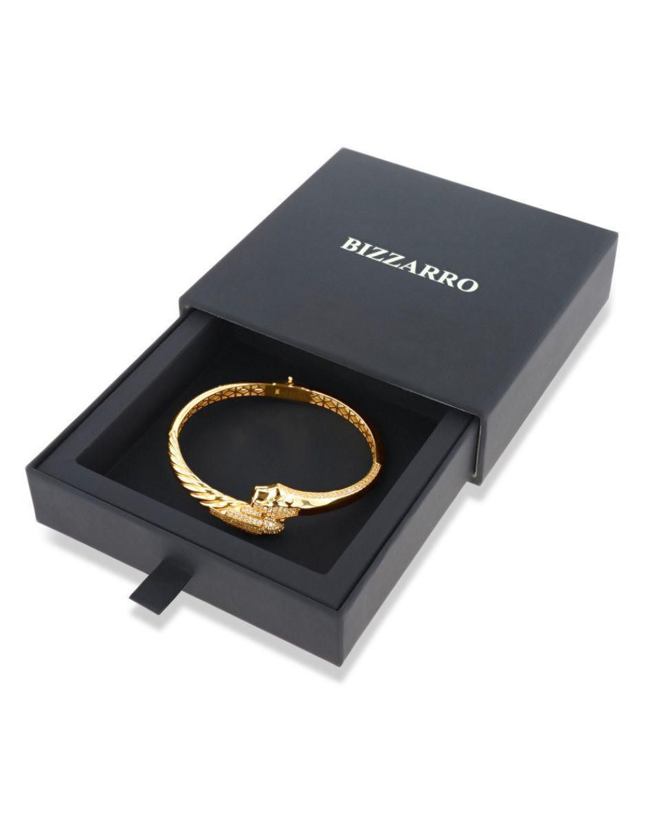 Pulsera de oro amarillo con zirconia 14 K acabado brillante 4