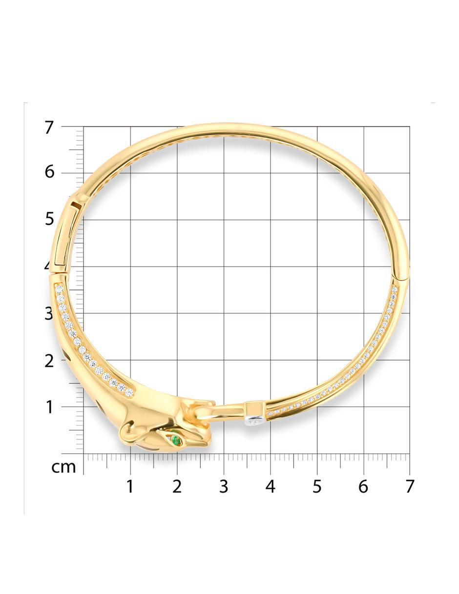 Pulsera de oro amarillo con zirconia 14 K acabado brillante 5
