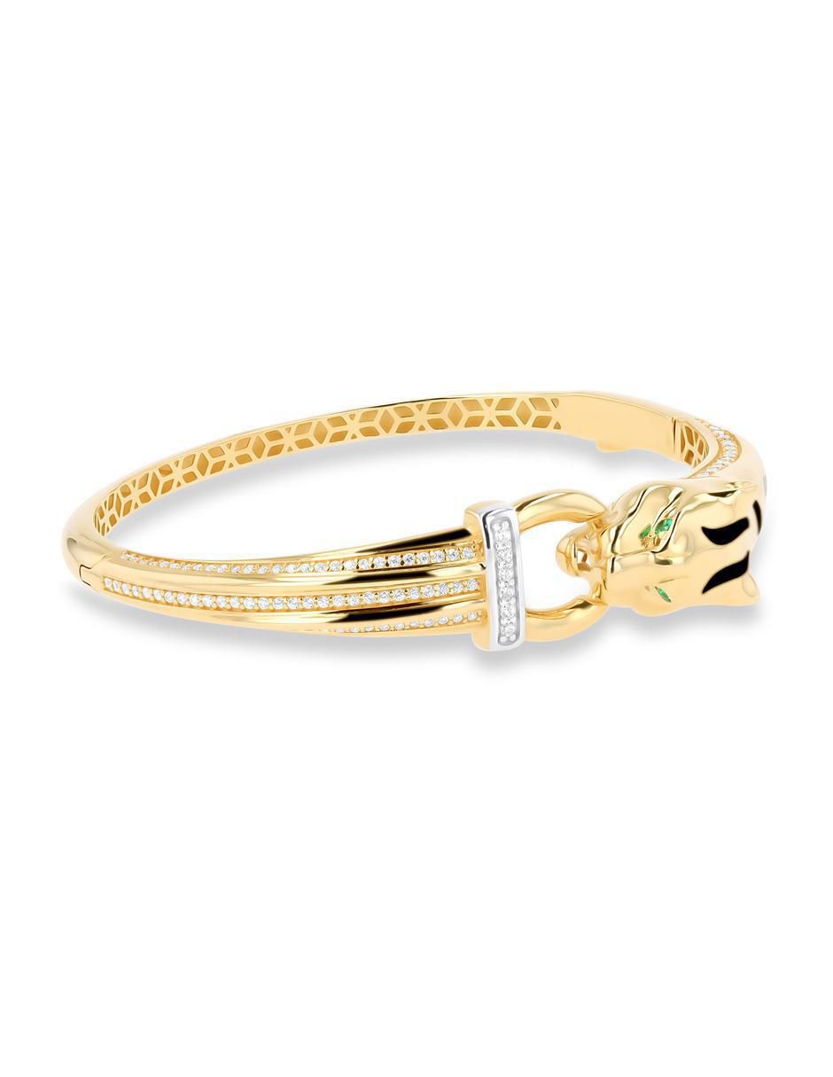 Pulsera de oro amarillo con zirconia 14 K acabado brillante 3
