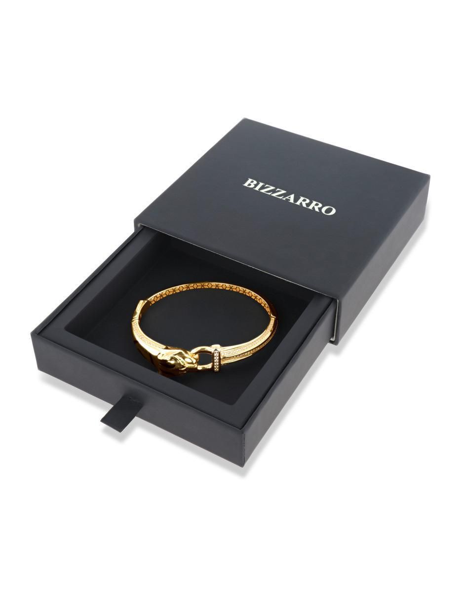 Pulsera de oro amarillo con zirconia 14 K acabado brillante 4