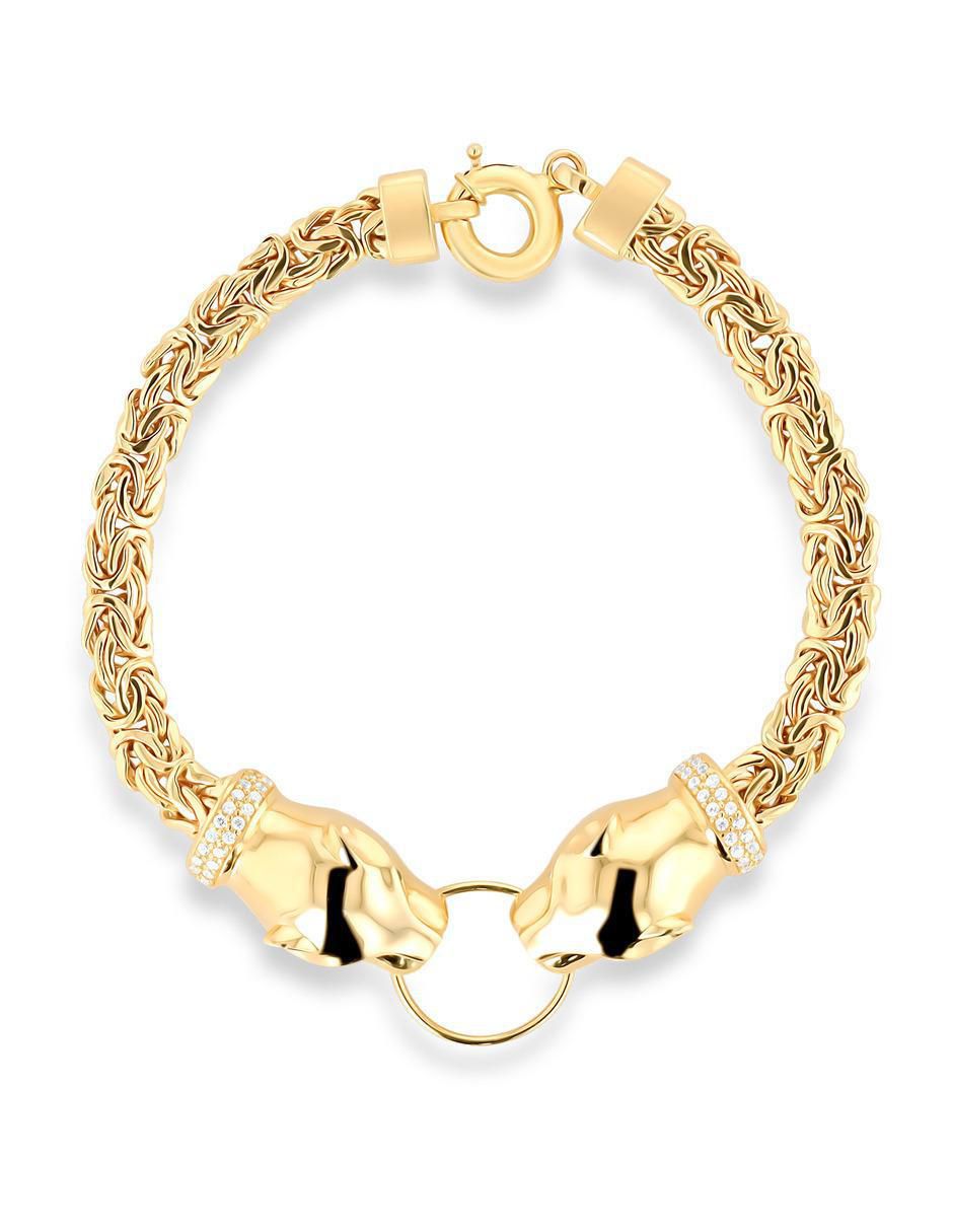 Pulsera de oro amarillo con zirconia 14 K acabado brillante 1
