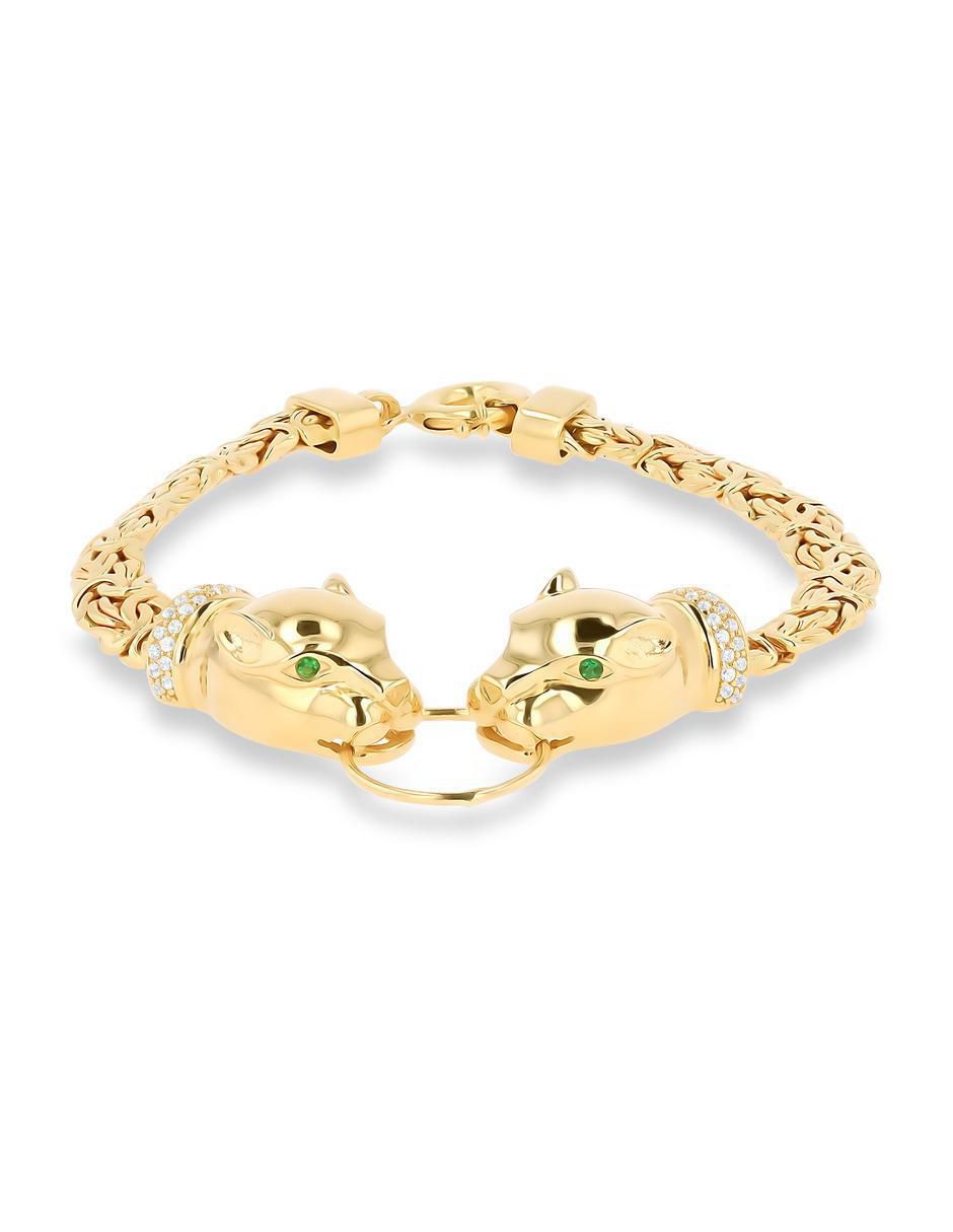 Pulsera de oro amarillo con zirconia 14 K acabado brillante 2