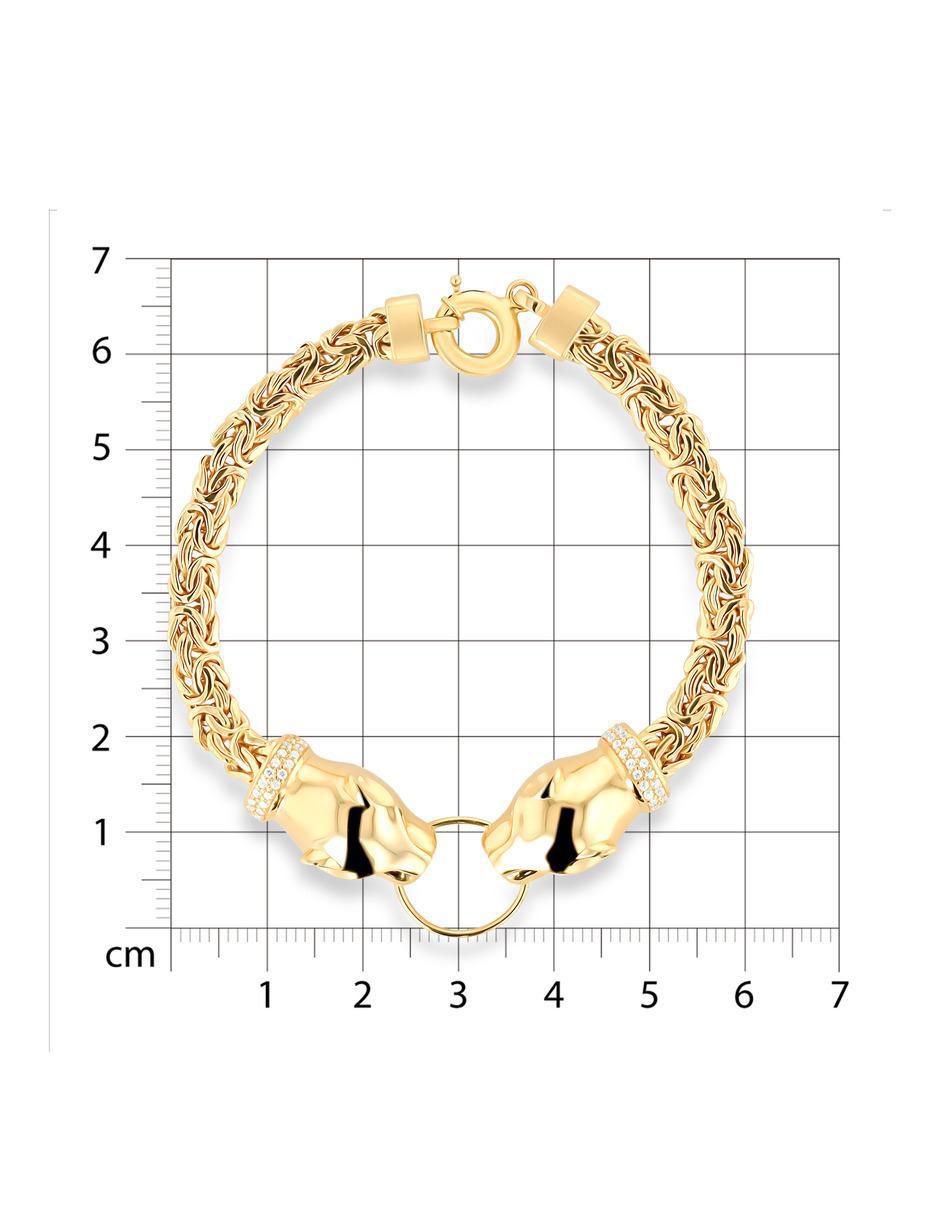 Pulsera de oro amarillo con zirconia 14 K acabado brillante 5