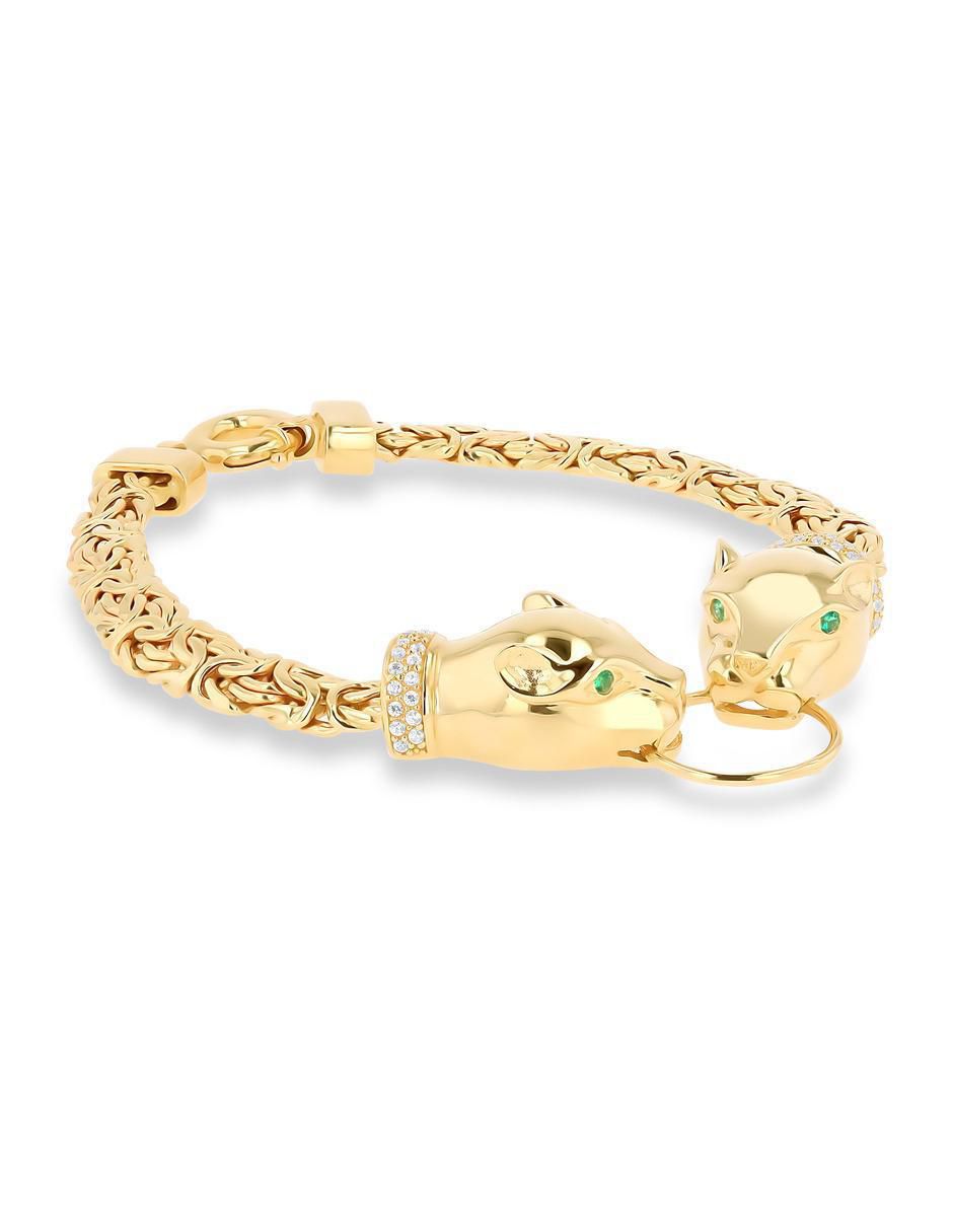 Pulsera de oro amarillo con zirconia 14 K acabado brillante 3