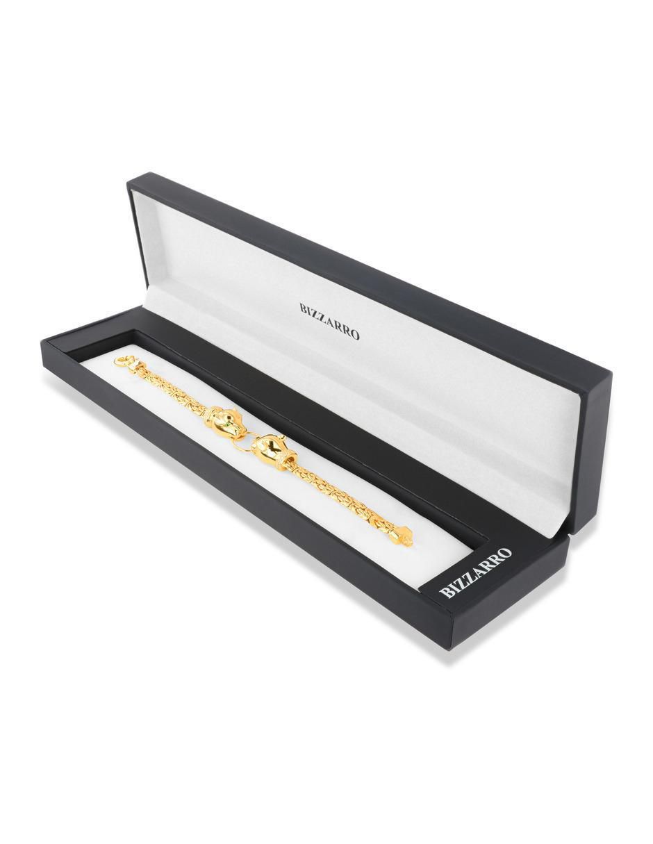 Pulsera de oro amarillo con zirconia 14 K acabado brillante 4