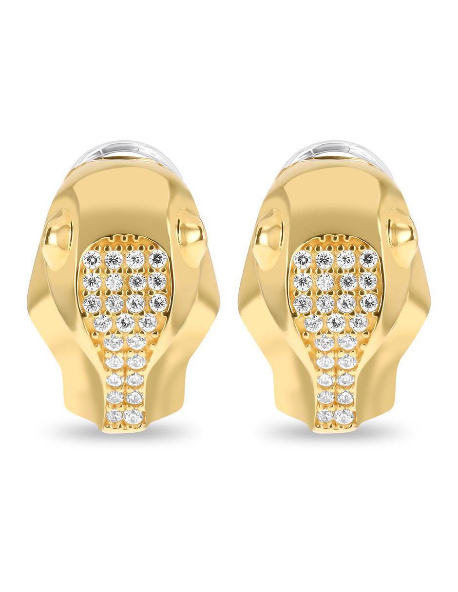 Aretes de pantera de oro amarillo 14 K con acabado brillante Aretes de pantera de oro amarillo 14 K con acabado brillante