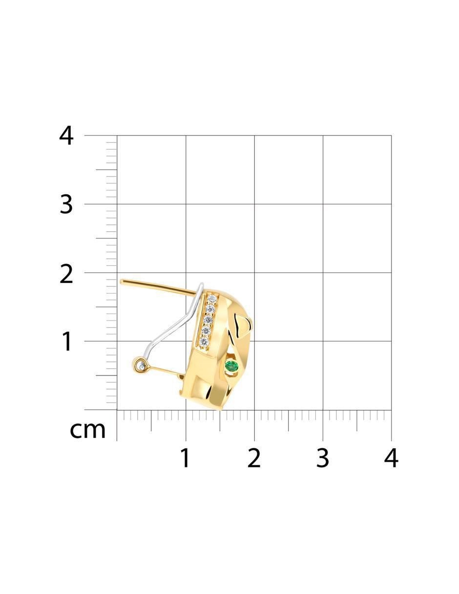 Aretes de pantera de oro amarillo 14 K con acabado brillante 5