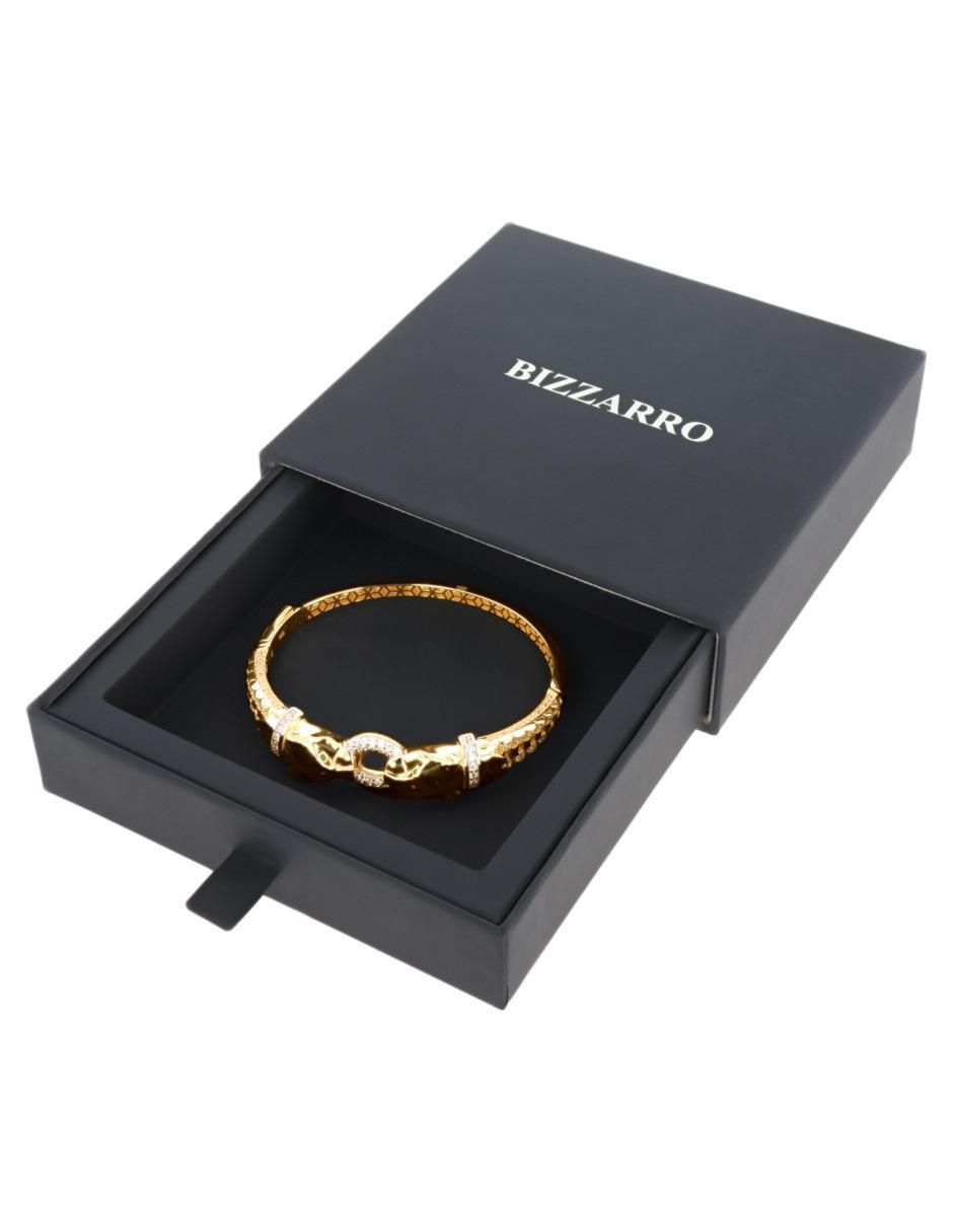 Pulsera de oro amarillo con zirconia 14 K acabado brillante 4