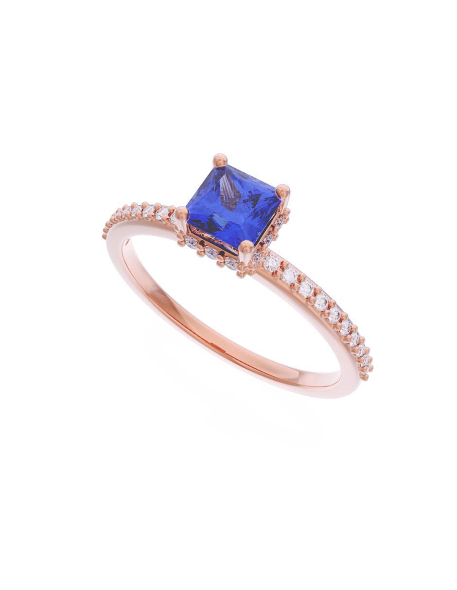 Anillo de compromiso 14 k Eternidad 2