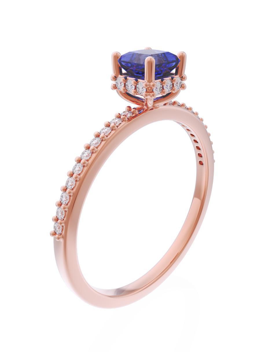 Anillo de compromiso 14 k Eternidad 4