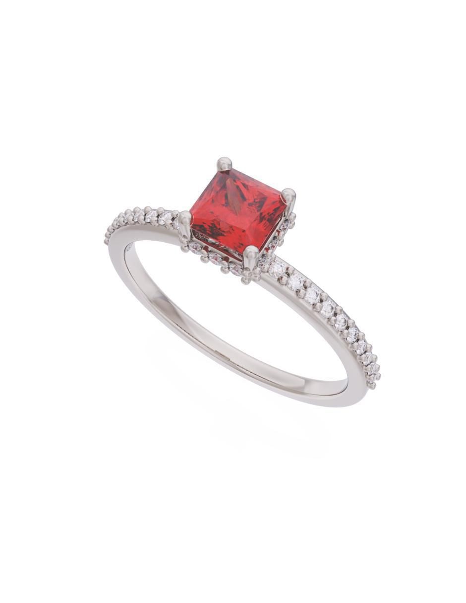 Anillo de compromiso de oro 14 k Eternidad 2