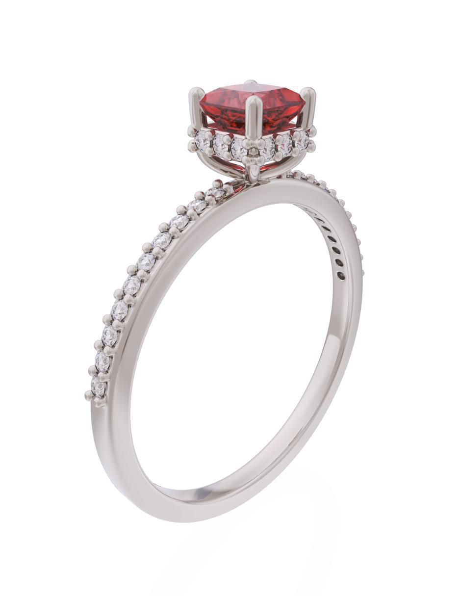 Anillo de compromiso de oro 14 k Eternidad 4