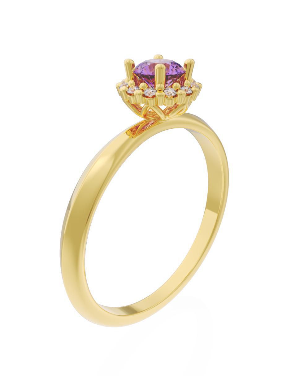 Anillo de compromiso 14 k Eternidad 2
