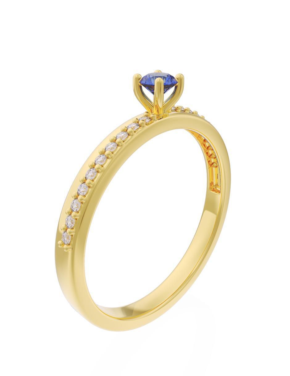 Anillo de compromiso 14 k Eternidad 2
