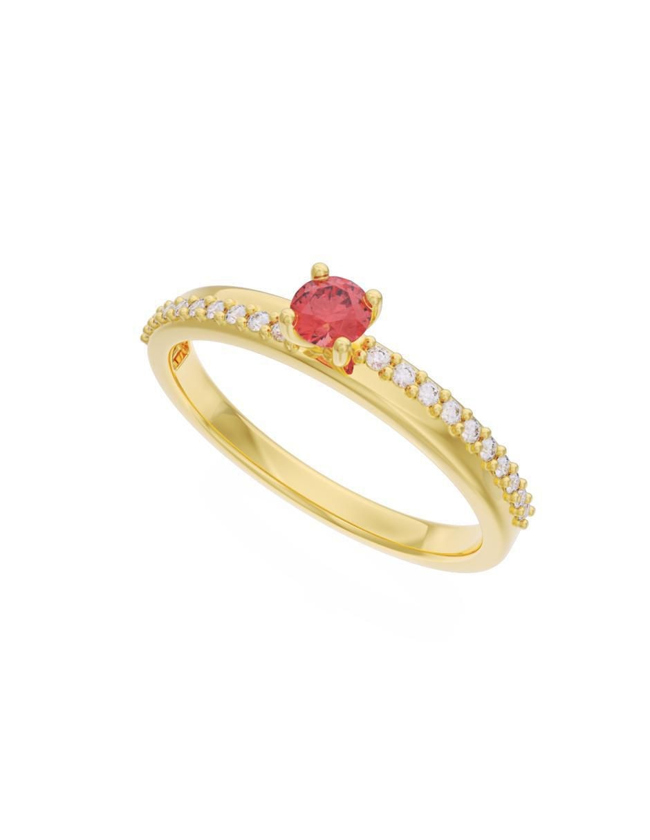 Anillo de compromiso 14 k Eternidad 4