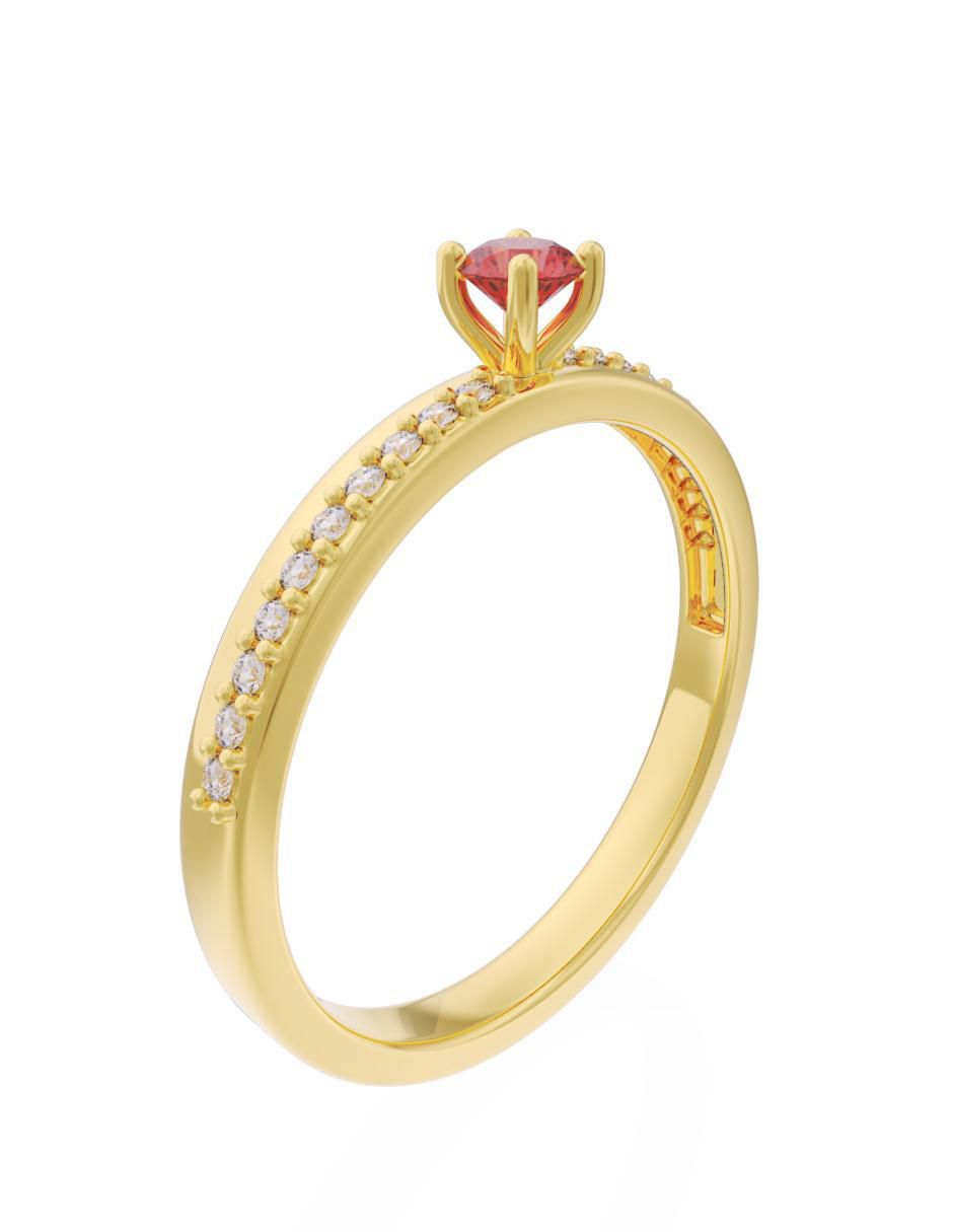 Anillo de compromiso 14 k Eternidad 2