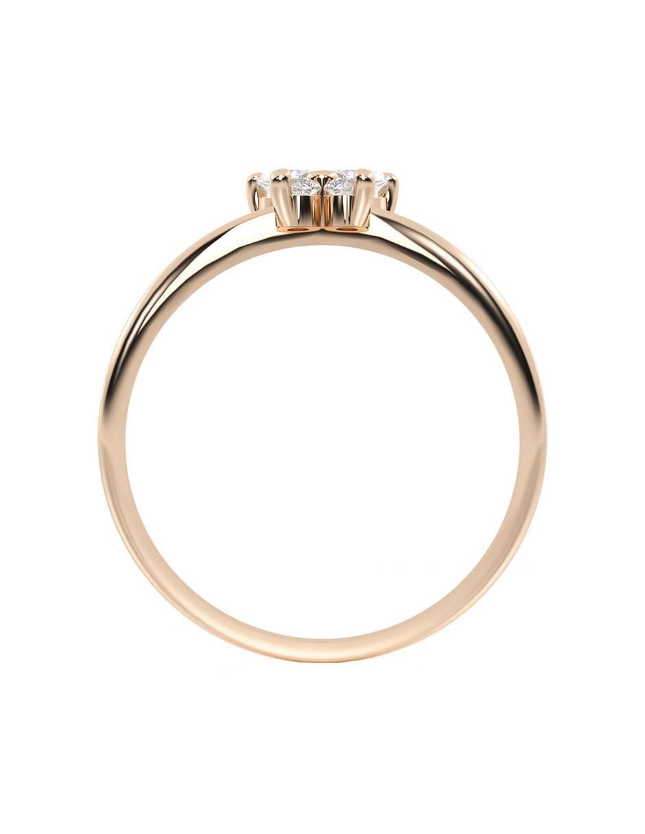 Anillo con gema de mariposa 10 k de oro zirconia brillante 3
