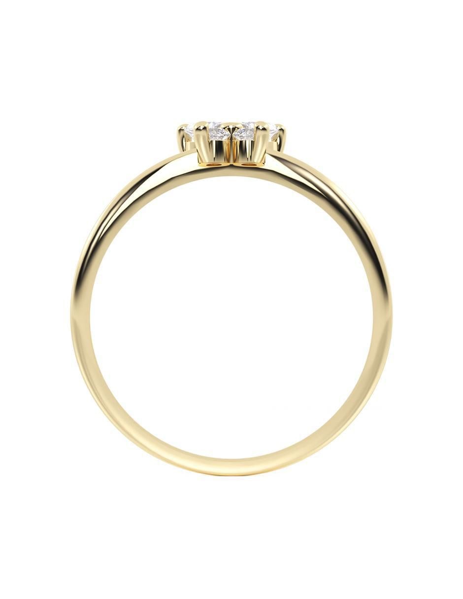 Anillo con gema de mariposa abba joyas 14 k de oro zirconia brillante