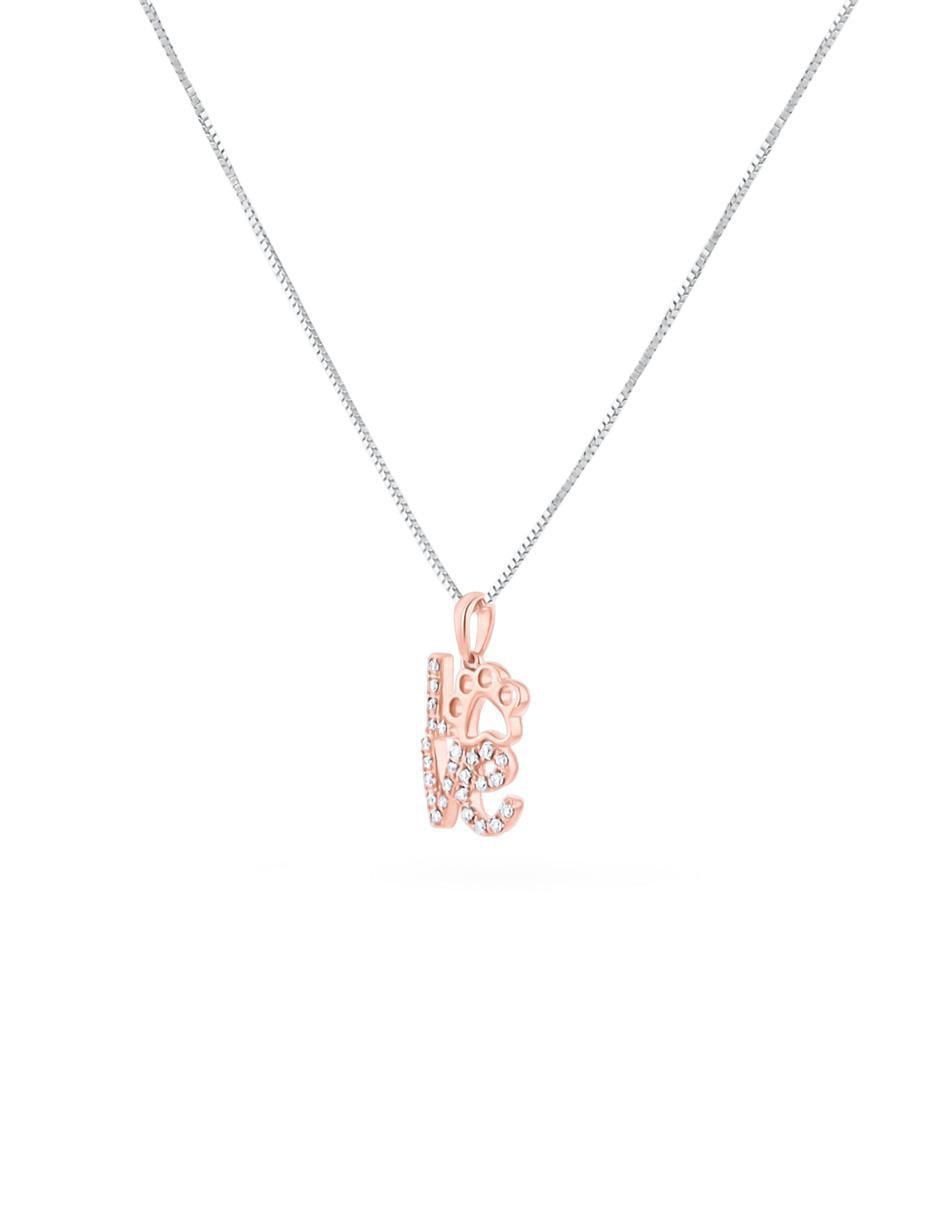 Collar Love huella de oro rosa 14 K 2