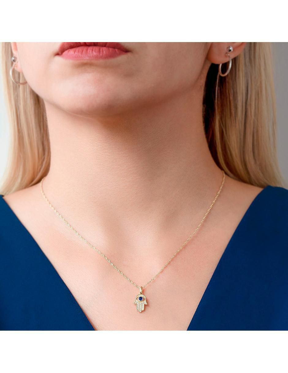 Collar con dije mano de fátima de oro 10 K 4
