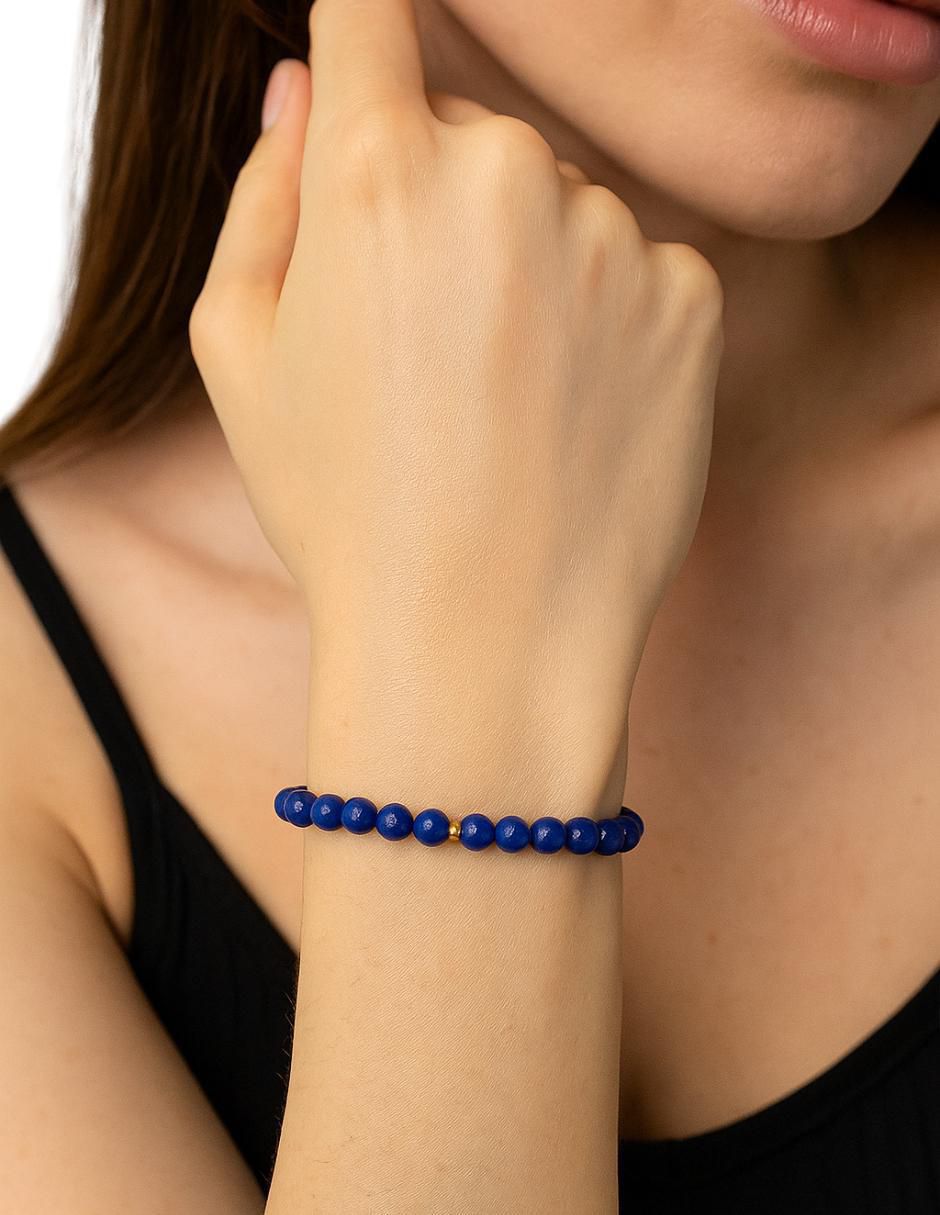 Pulsera de oro con lapislázuli 10 K 2