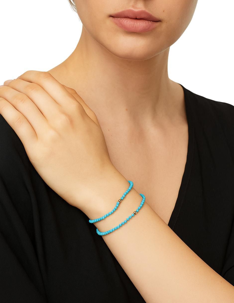 Pulsera de oro con Turquesa 10 K 2