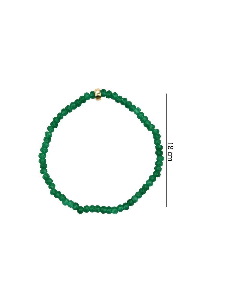 Pulsera con agata verde natural 10 K acabado brillante 3