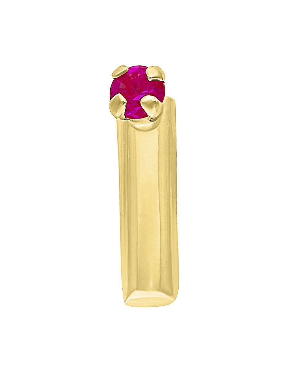 Arete Joyería M de León de Oro 10 K con acabado brillante zirconia Arete Joyería M de León de Oro 10 K con acabado brillante zirconia
