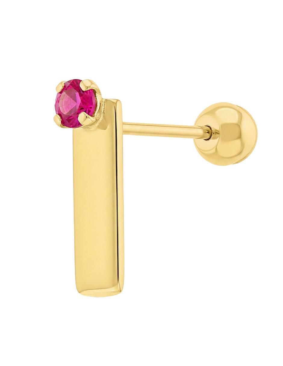 Arete Joyería M de León de Oro 10 K con acabado brillante zirconia 3