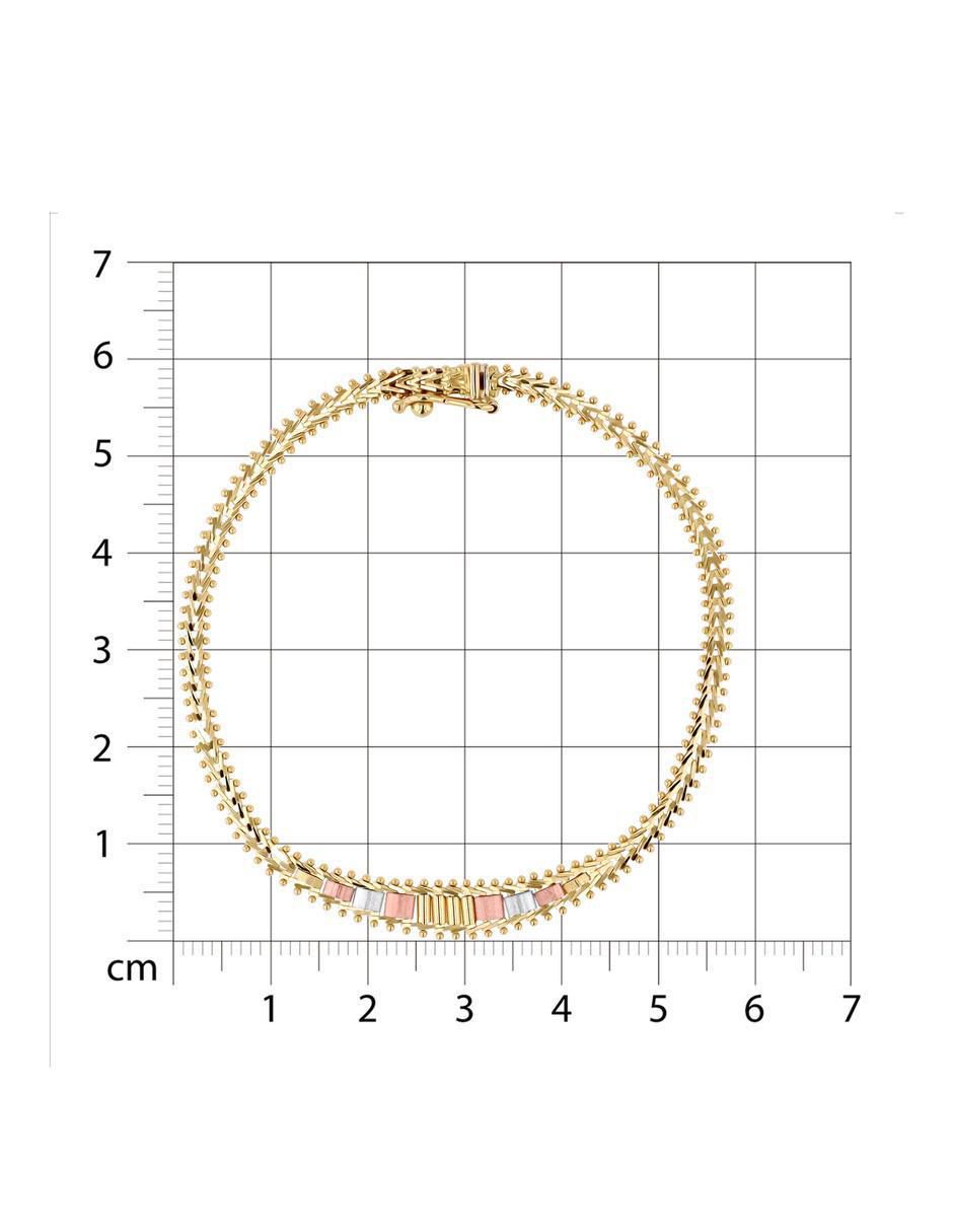 Pulsera de oro florentino 14 k con acabado brillante 5