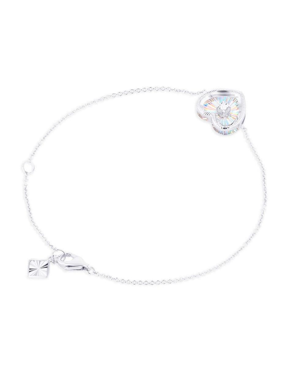 Pulsera de oro blanco con diamante 14 K acabado brillante 3