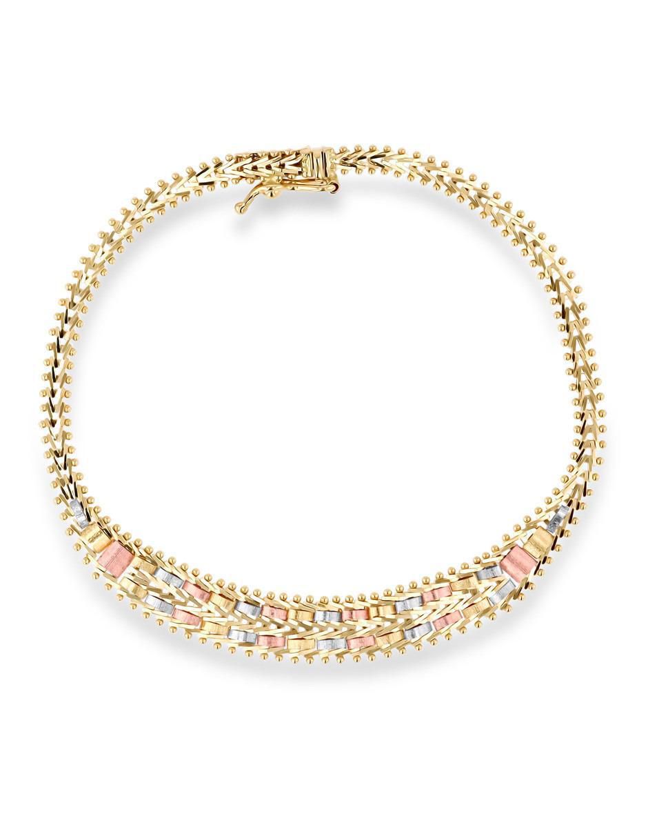 Pulsera de oro florentino 14 K acabado brillante Pulsera de oro florentino 14 K acabado brillante