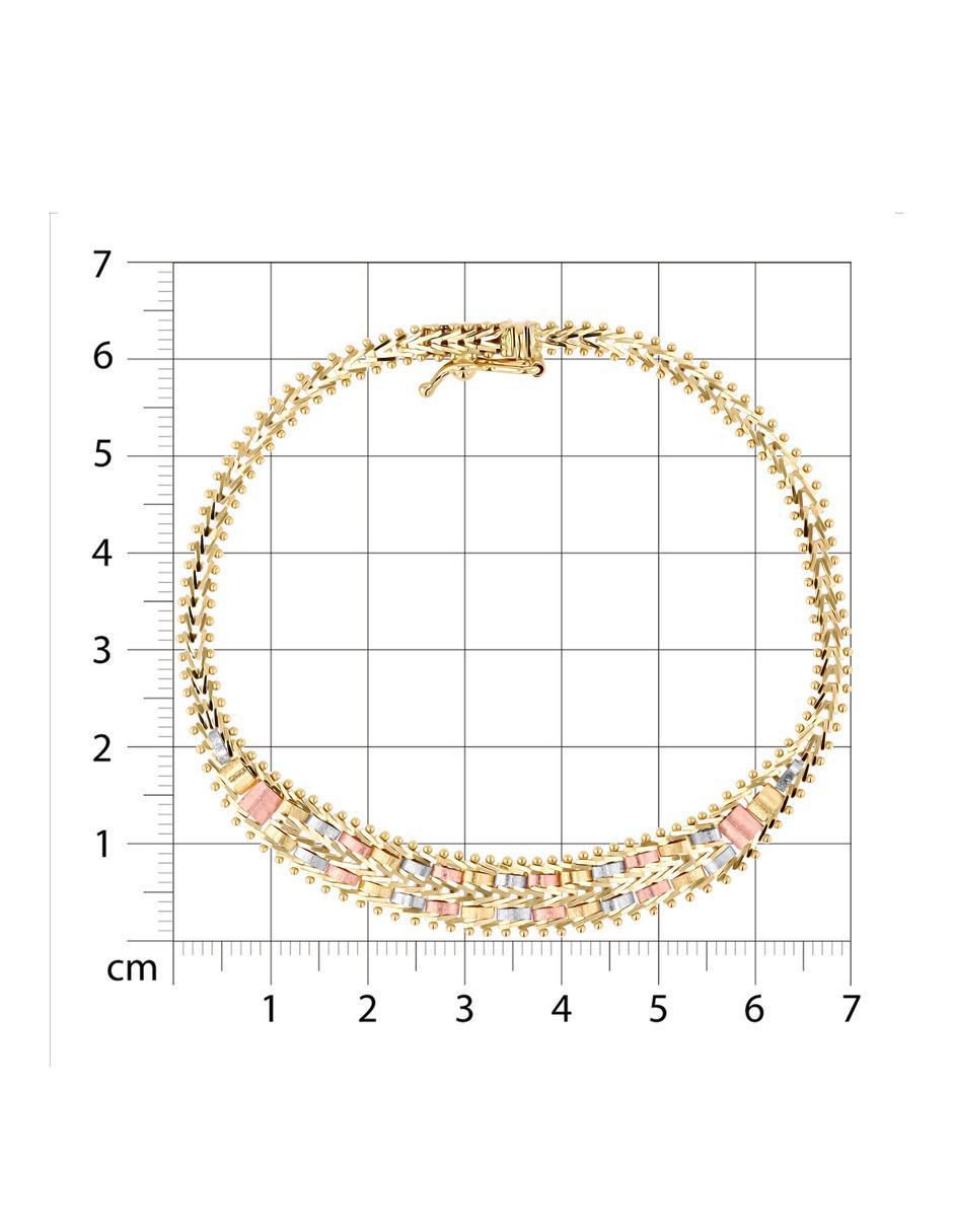 Pulsera de oro florentino 14 K acabado brillante 5