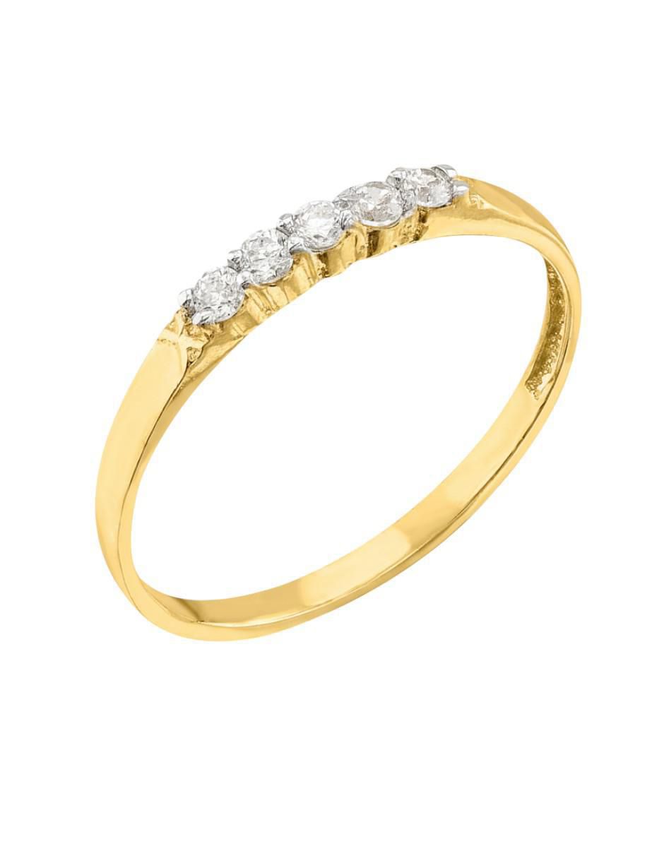 Anillo circular 10 k de oro zirconia brillante Anillo circular 10 k de oro zirconia brillante