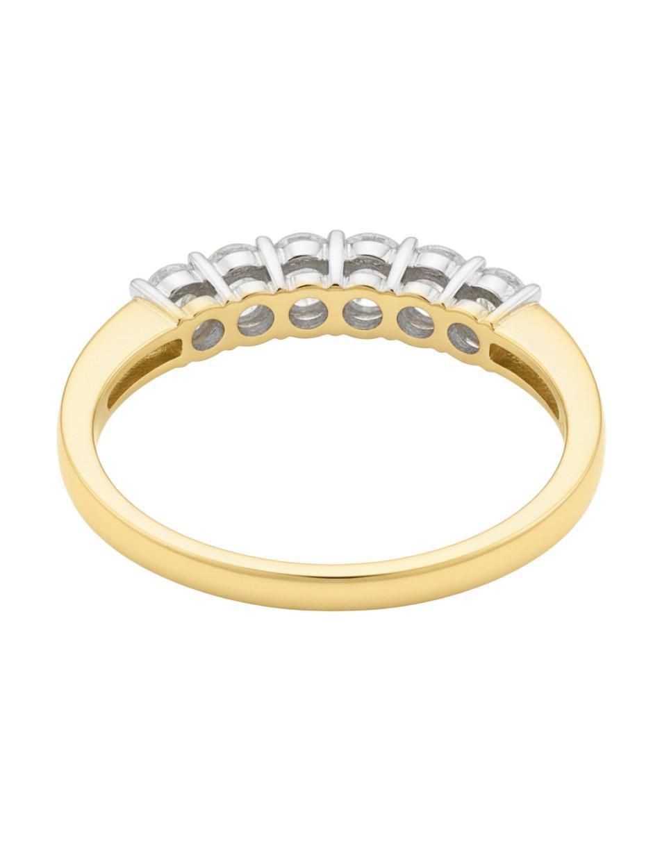 Anillo circular 10 k de oro zirconia brillante