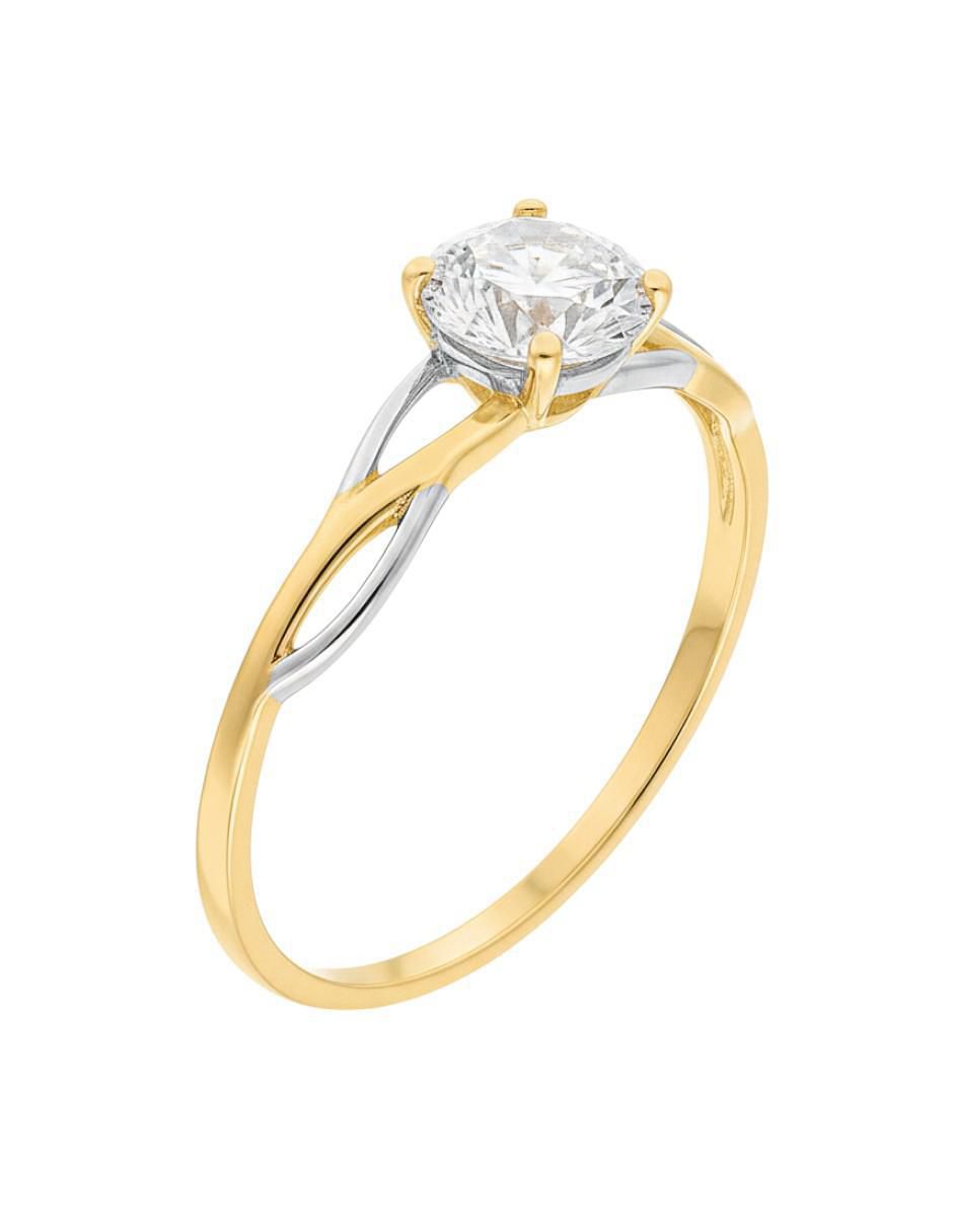 Anillo circular 10 k de oro zirconia brillante Anillo circular 10 k de oro zirconia brillante