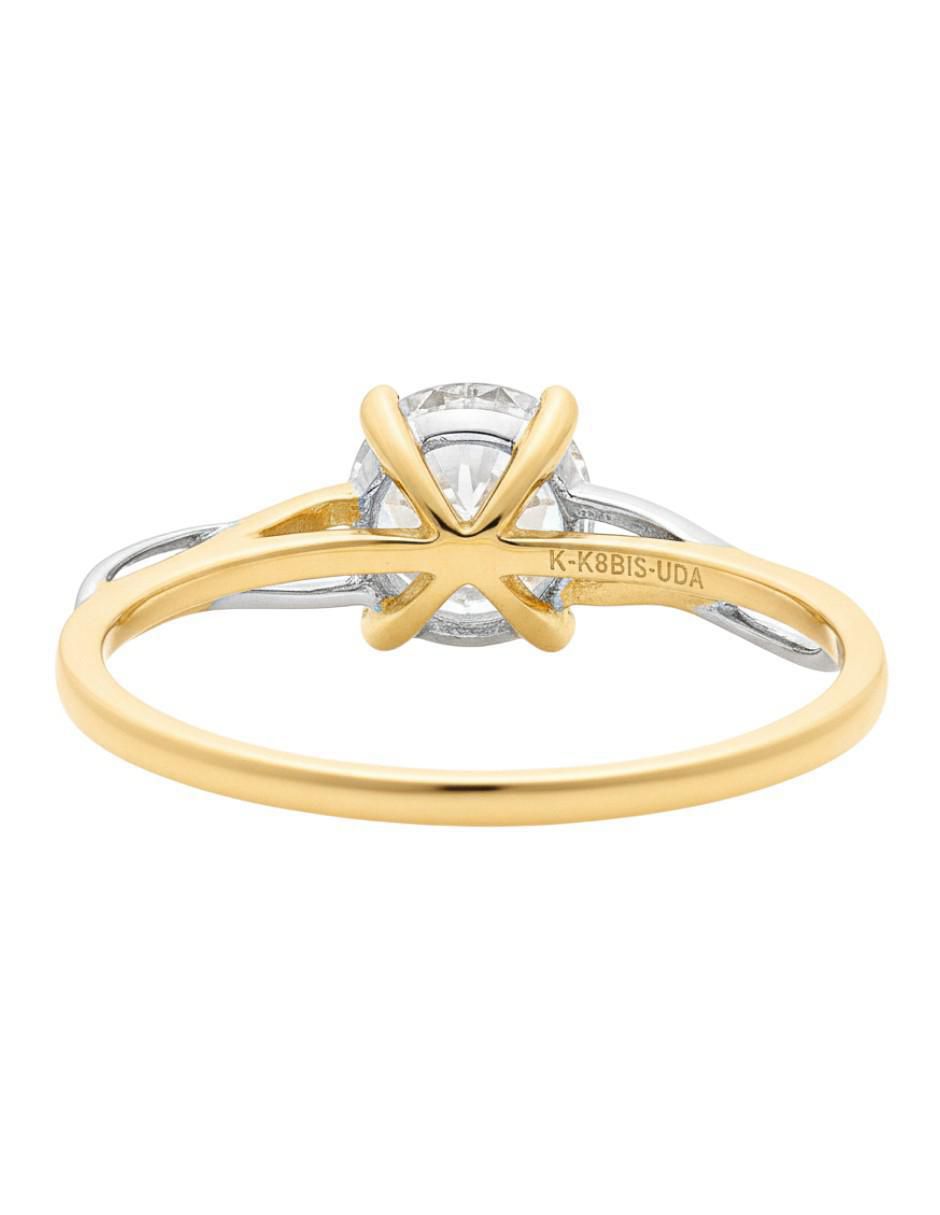 Anillo circular 10 k de oro zirconia brillante