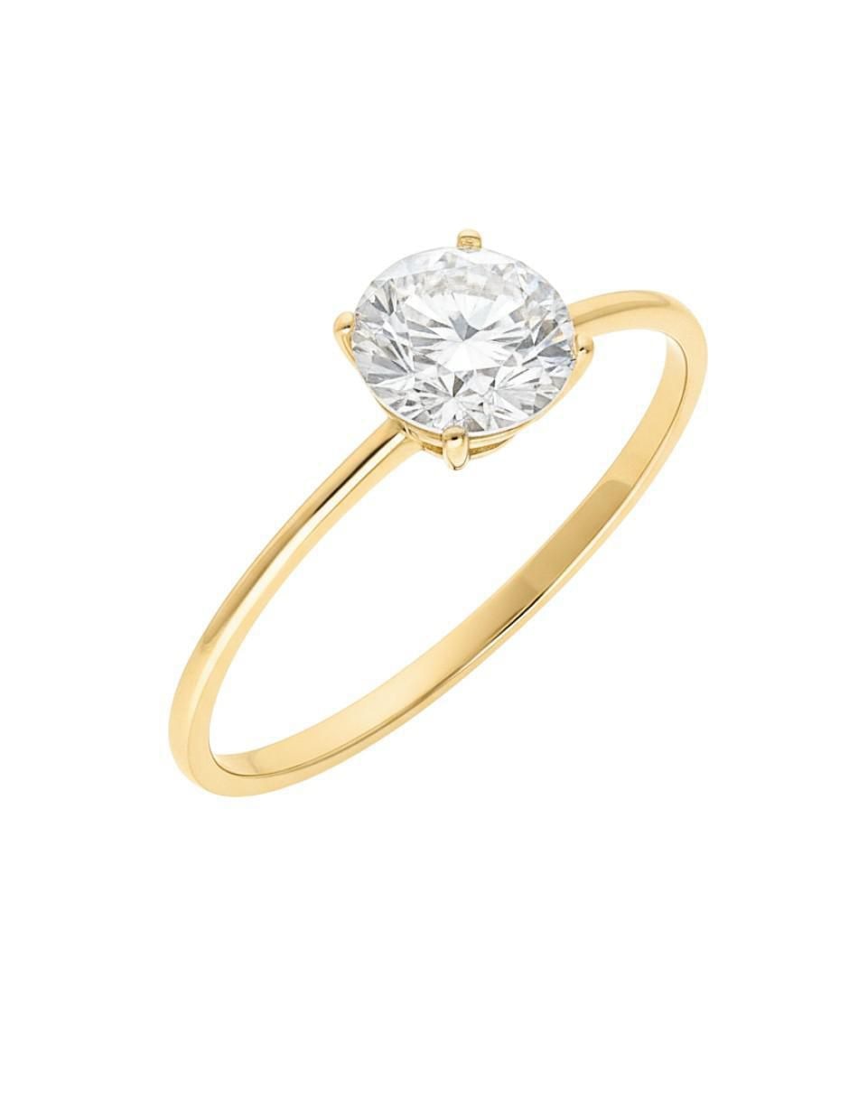 Anillo circular 10 k de oro zirconia brillante Anillo circular 10 k de oro zirconia brillante