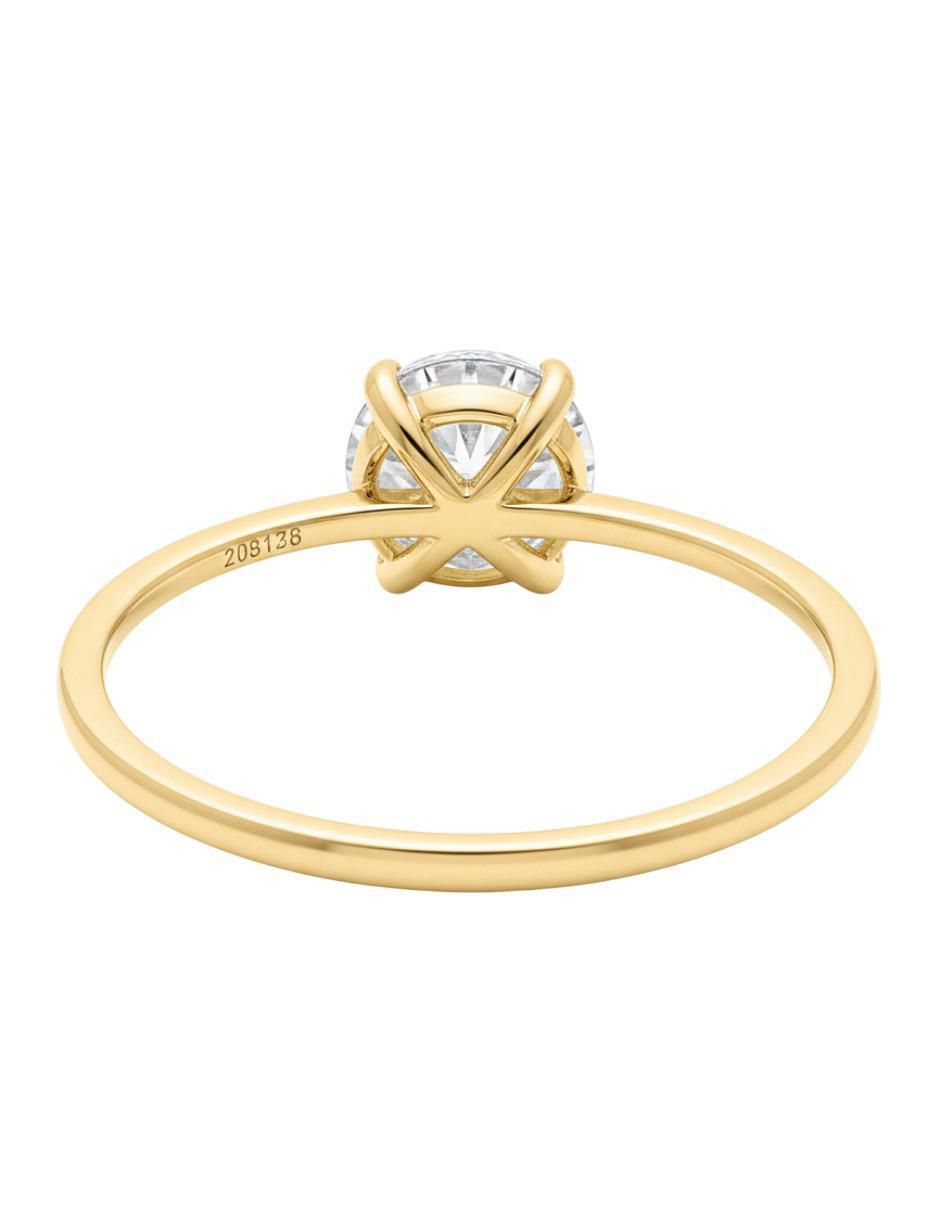 Anillo circular 10 k de oro zirconia brillante
