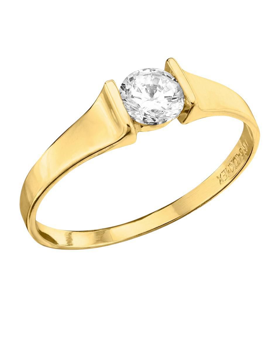 Anillo circular 10 k de oro zirconia brillante Anillo circular 10 k de oro zirconia brillante