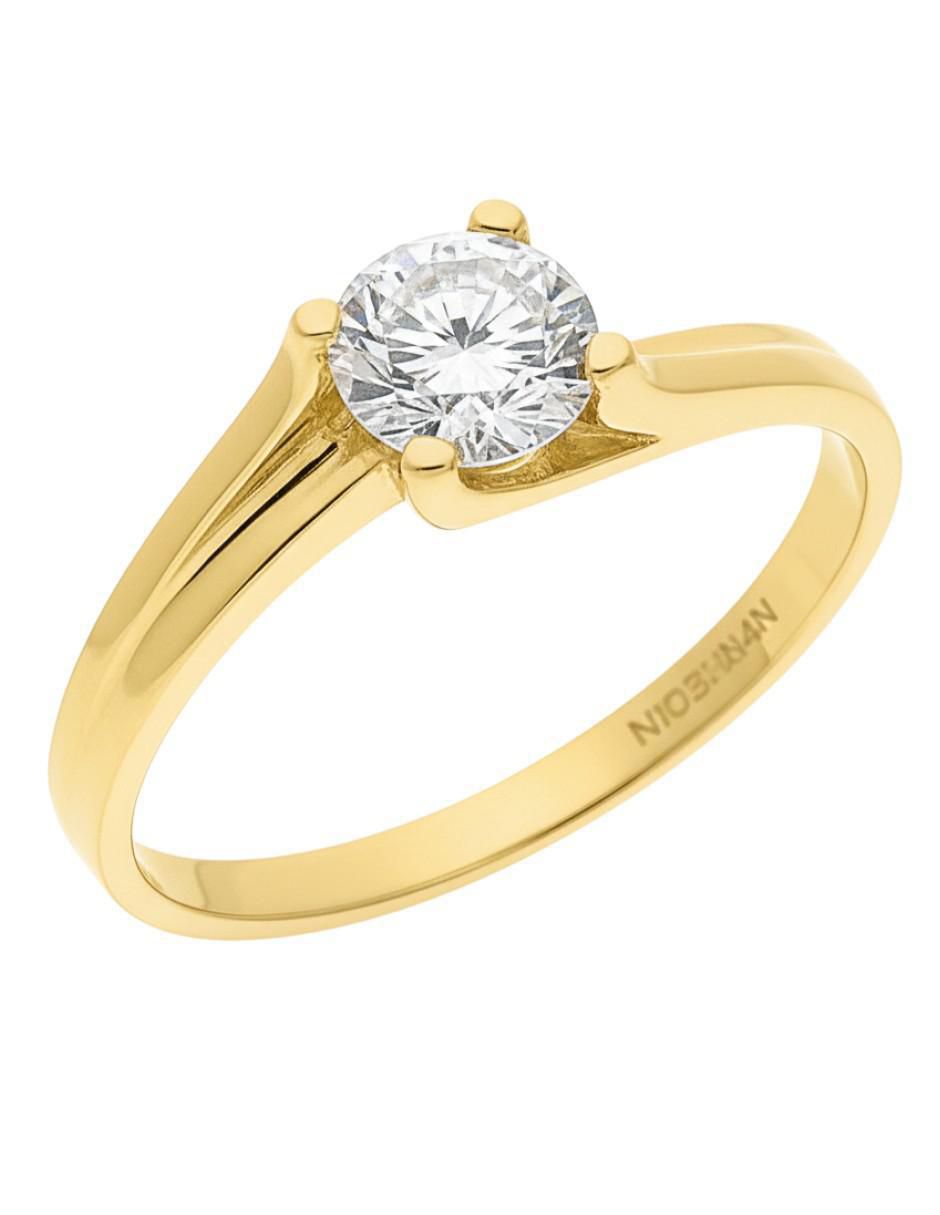 Anillo circular 10 k de oro zirconia brillante Anillo circular 10 k de oro zirconia brillante