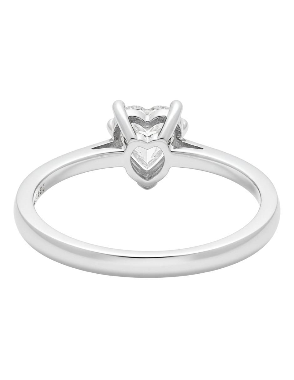 Anillo de corazón 10 k de oro blanco zirconia pulido 3