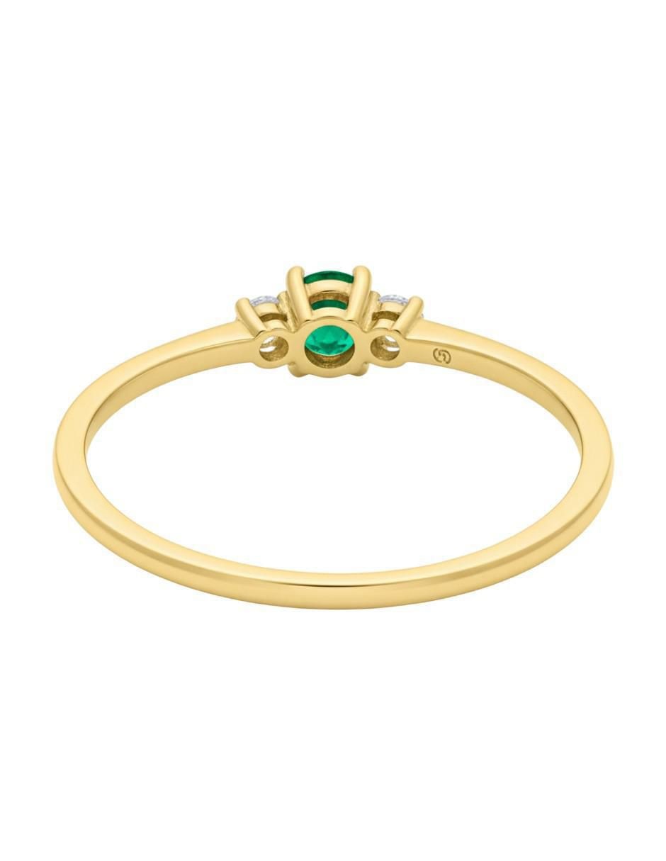 Anillo circular 10 k de oro zirconia brillante