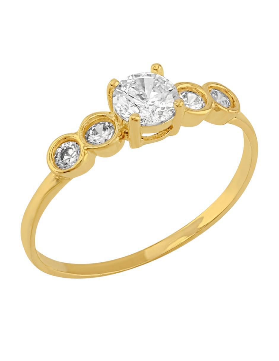 Anillo circular 10 k de oro zirconia brillante Anillo circular 10 k de oro zirconia brillante