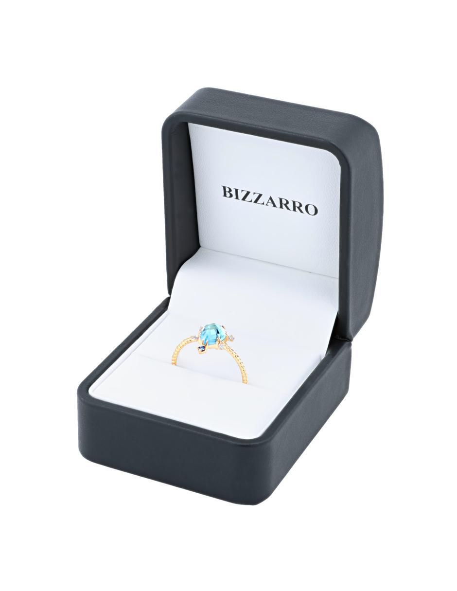 Anillo 14 k de oro amarillo diamante brillante