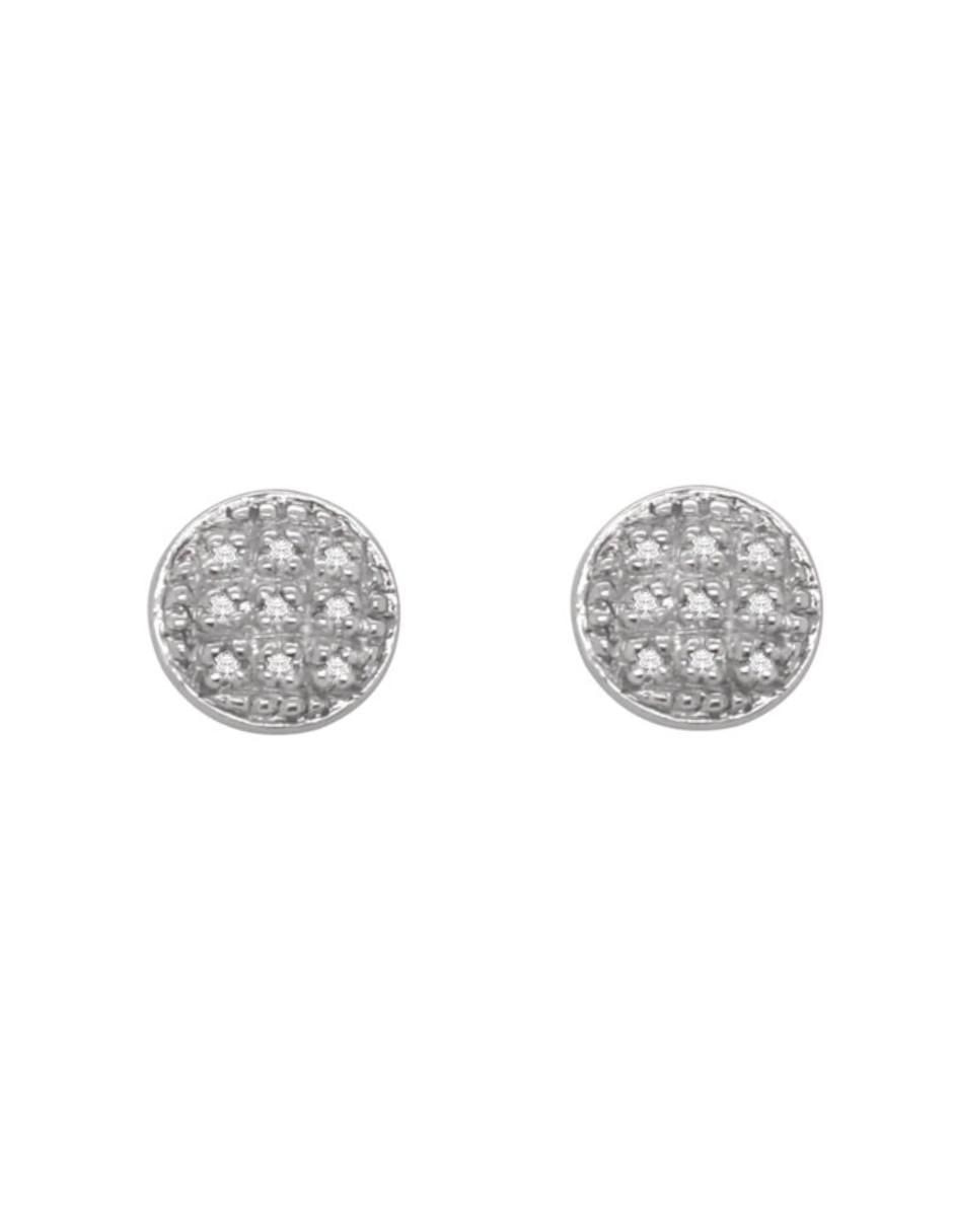 Aretes Dash de oro blanco 14 K con acabado brillante diamante Aretes Dash de oro blanco 14 K con acabado brillante diamante