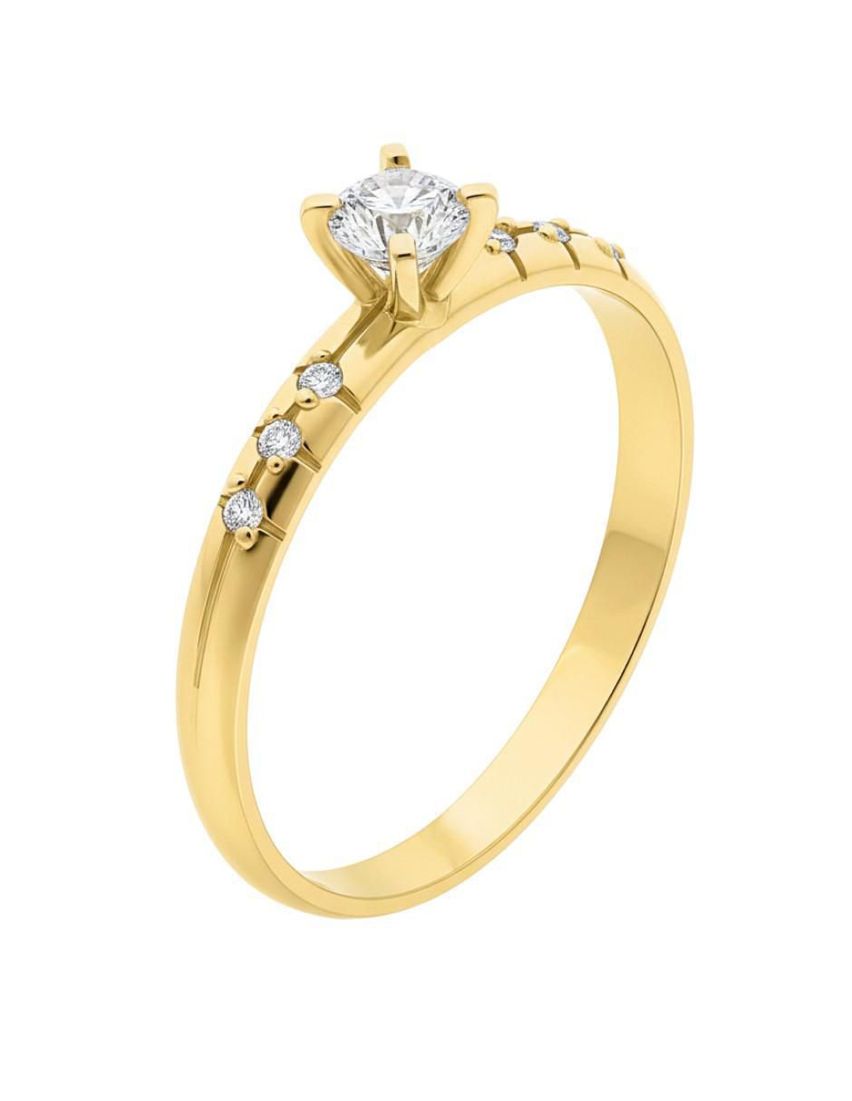 Anillo circular 10 k de oro zirconia brillante Anillo circular 10 k de oro zirconia brillante